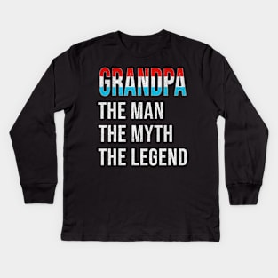 Grand Father Luxembourgish Grandpa The Man The Myth The Legend - Gift for Luxembourgish Dad With Roots From  Luxembourg Kids Long Sleeve T-Shirt